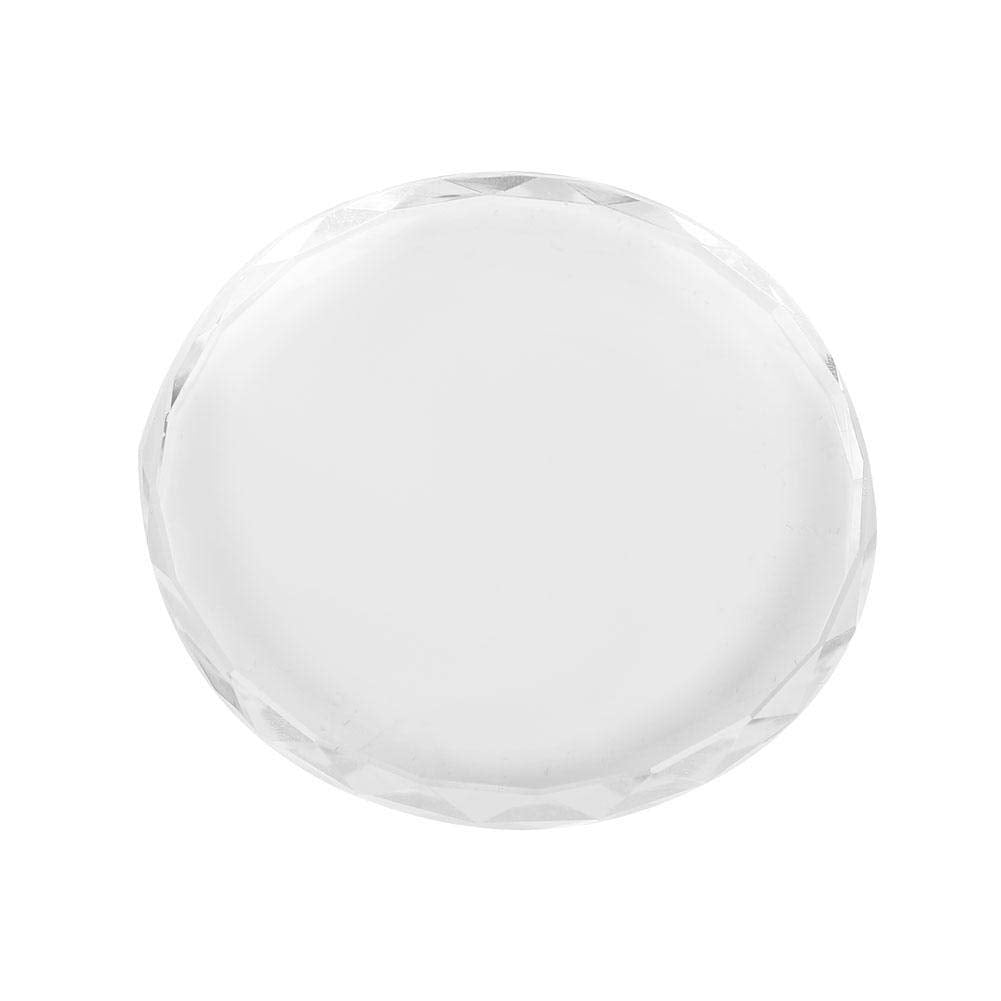 Nail Art Palette, Lipstick Palette, Transparent Glass Nail Art Palette Paint Drawing Color Pigment Dish Manicure DIY Tool(Round 