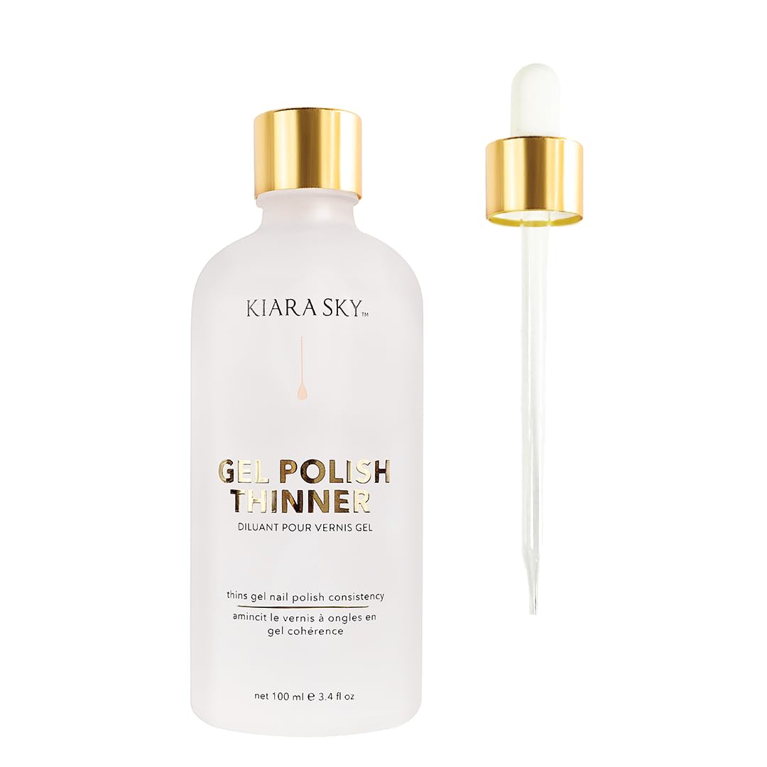 Kiara Sky Gel Polish Thinner - 3.4 Fl Oz, Ideal for Gel Polish Soak Off & UV LED Nail Lamp Use, Revives Gel Polish, Nude