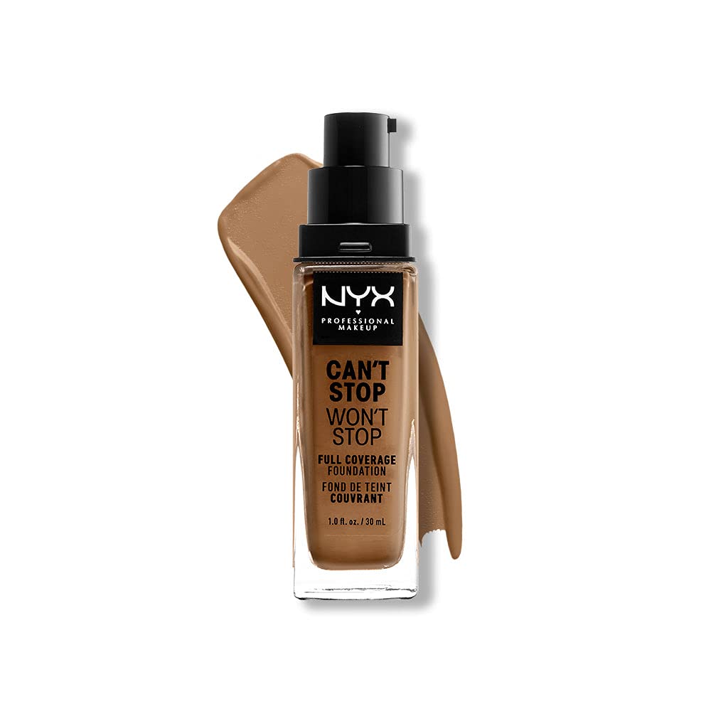 NYX PROFESSIONAL MAKEUP cant Stop Wont Stop Foundation, 24h Full coverage Matte Finish - Nutmeg