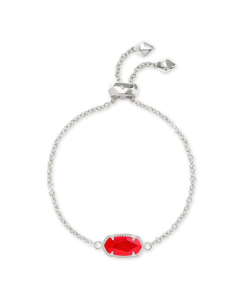 Kendra Scott Elaina Link Chain Bracelet for Women, Fashion Jewelry, Rhodium-Plated, Red Illusion