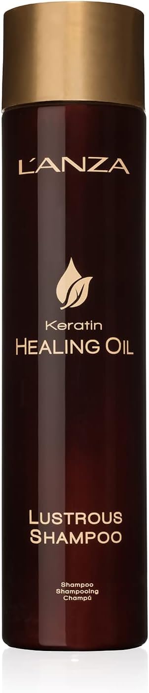 L'ANZA Keratin Healing Oil Lustrous Shampoo for Dry Damaged Hair, Moisture Shampoo Nourishes & Boosts Hair Shine & Strength, Sul