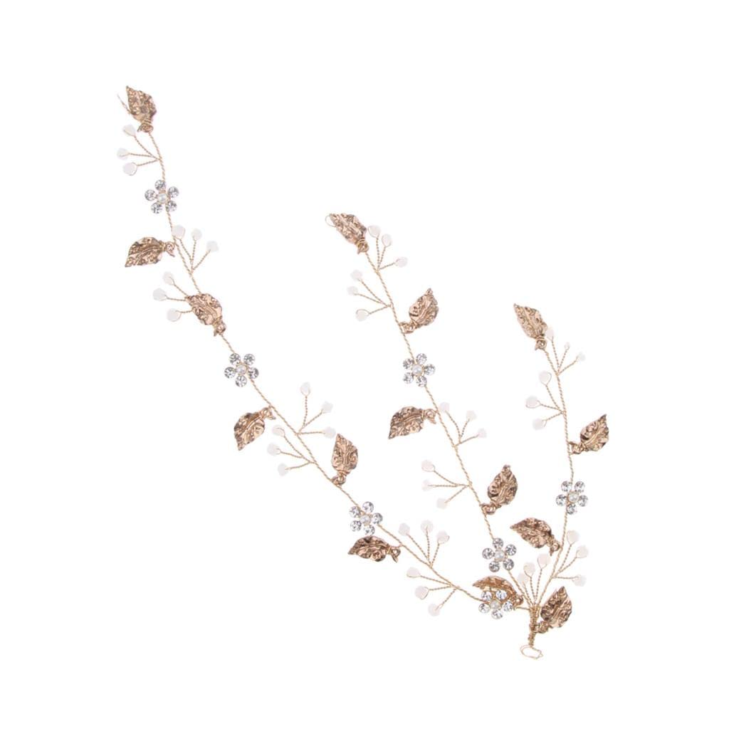 ATORSE?Women Lady Crystal Rhinestone Headband Bridal Party Hair Band Hair Vine Gold