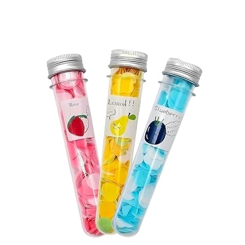Ink Spot Colorful Fruit Test Tube Paper Soap Sheets  Portable Rose, Lemon & Blueberry Fragrance Disposable Soap For Travel, Cam