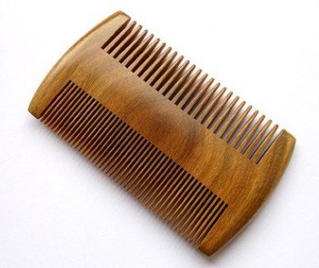 Myhsmooth Green Sandalwood Beard Comb, 4 Long Two Sides, Handmade Natural No Static Comb with Aromatic Scent for Long and Short