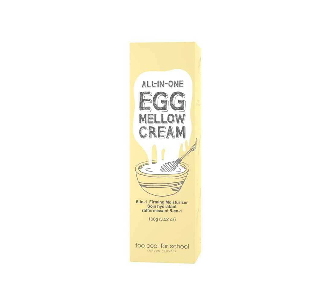Too Cool For School Egg Mellow Cream 5-in-1 Firming Moisturizer 3.52 oz with Egg Extracts & Collagen, All-Day Hydration