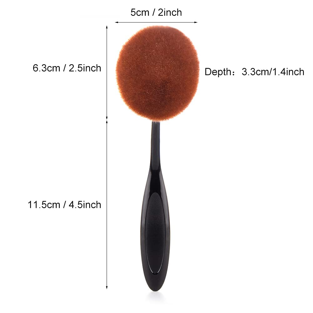 Yoseng Foundation Brush For Liquid Makeup,Oval Black Large Toothbrush Makeup Brushes Fast Flawless Application Liquid Cream Powd