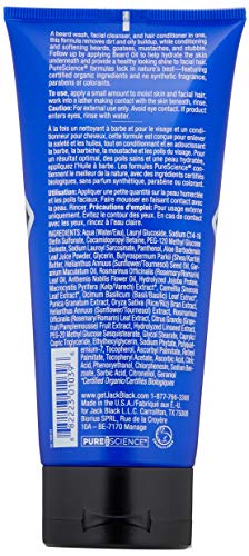 Jack Black - Beard Wash, 6 Fl Oz - Purescience Formula, Aloe & Panthenol, Multifunctional Beard Treatment, Softens Facial Hair,