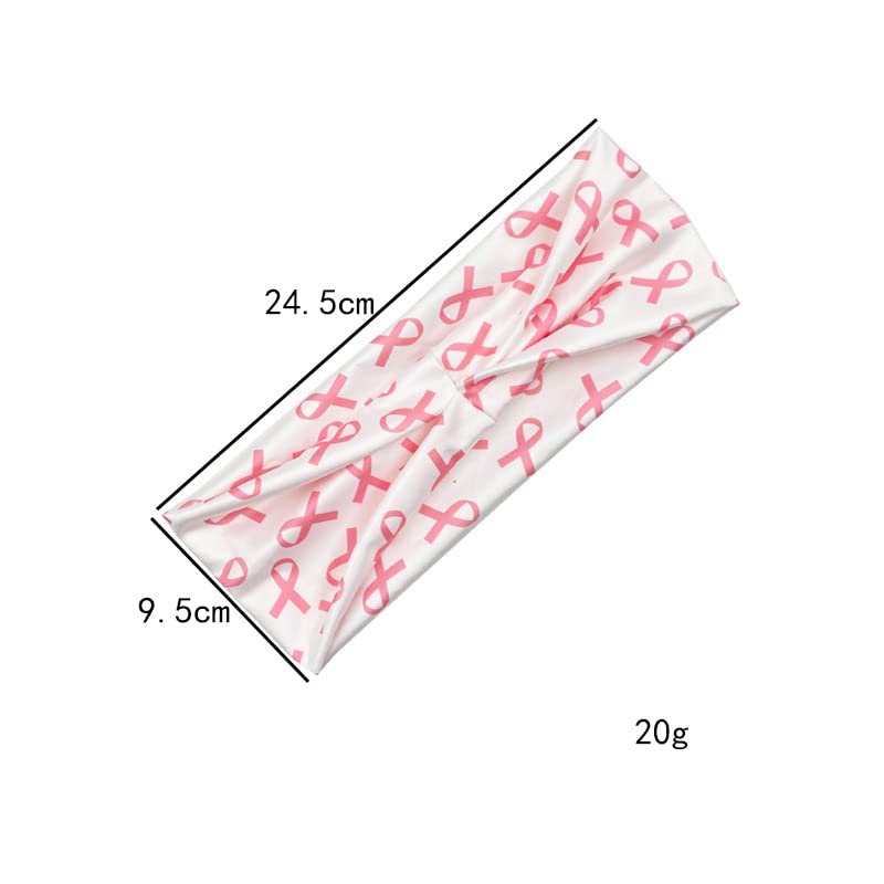 Breast Cancer Awareness Turban Headband Breast Cancer Awareness Pink Ribbon Headwear BCA10 (Black Band)
