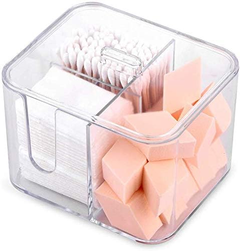 Sunficon Cotton Swab Balls Box Cotton Pads Holder Organizer Holder Dispenser Storage Canister Cosmetic Pads Container Flossers C