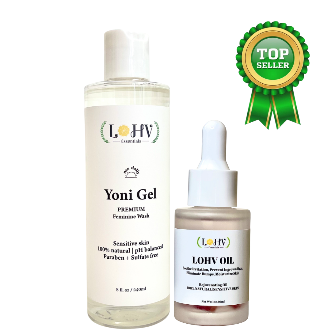 Effective Results Bundle: Premium LOHV YONI GEL feminine wash & LOHV ROSE OIL Bundle Full-Size