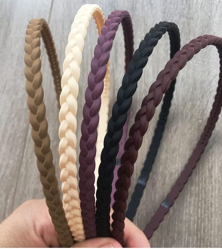 Big Box Braid Hair Accessories Hair Band Headbands For Women/Girls NonSlip Hairband Comfy Hair Hoop Resin Teeth Comb (Pack Of 6