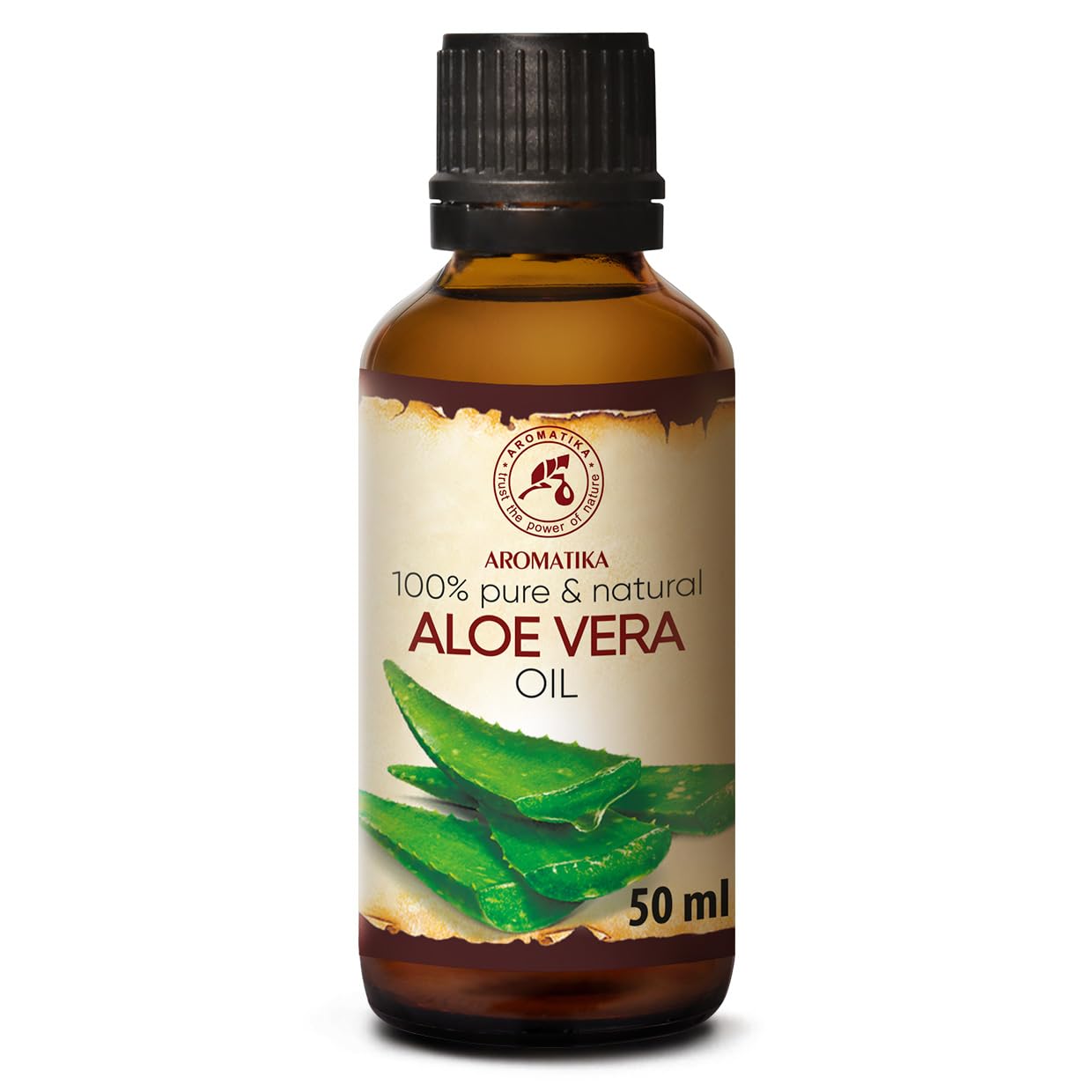 Aromatika Aloe Vera Oil 1.7 Fl Oz (50Ml) - 100% Pure & Natural - Aloe Barbadensis - Brasil - Care For Skin - Body - Hair Growth