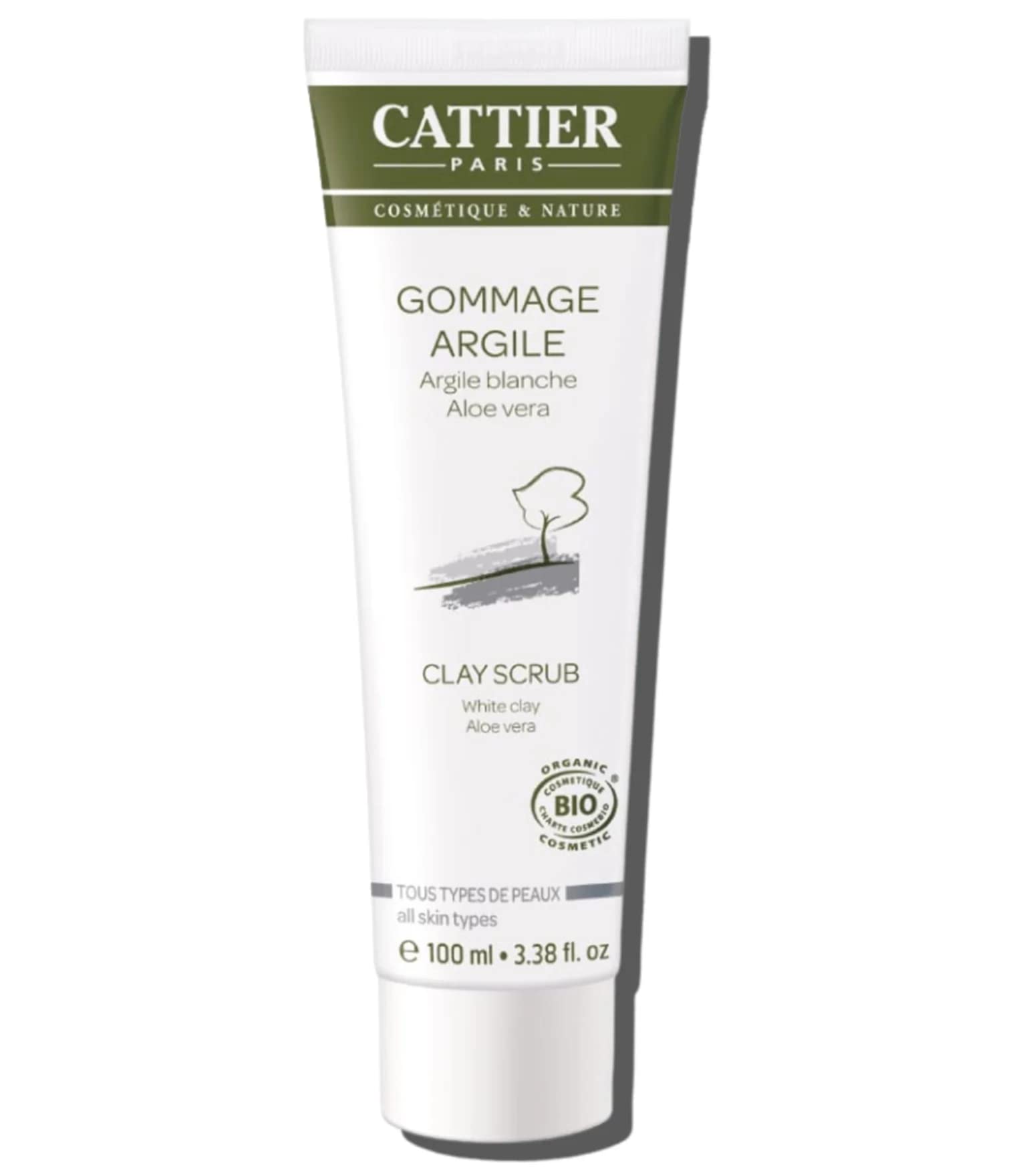 Cattier Organic White Clay Face Scrub With Aloe Vera 100 Ml