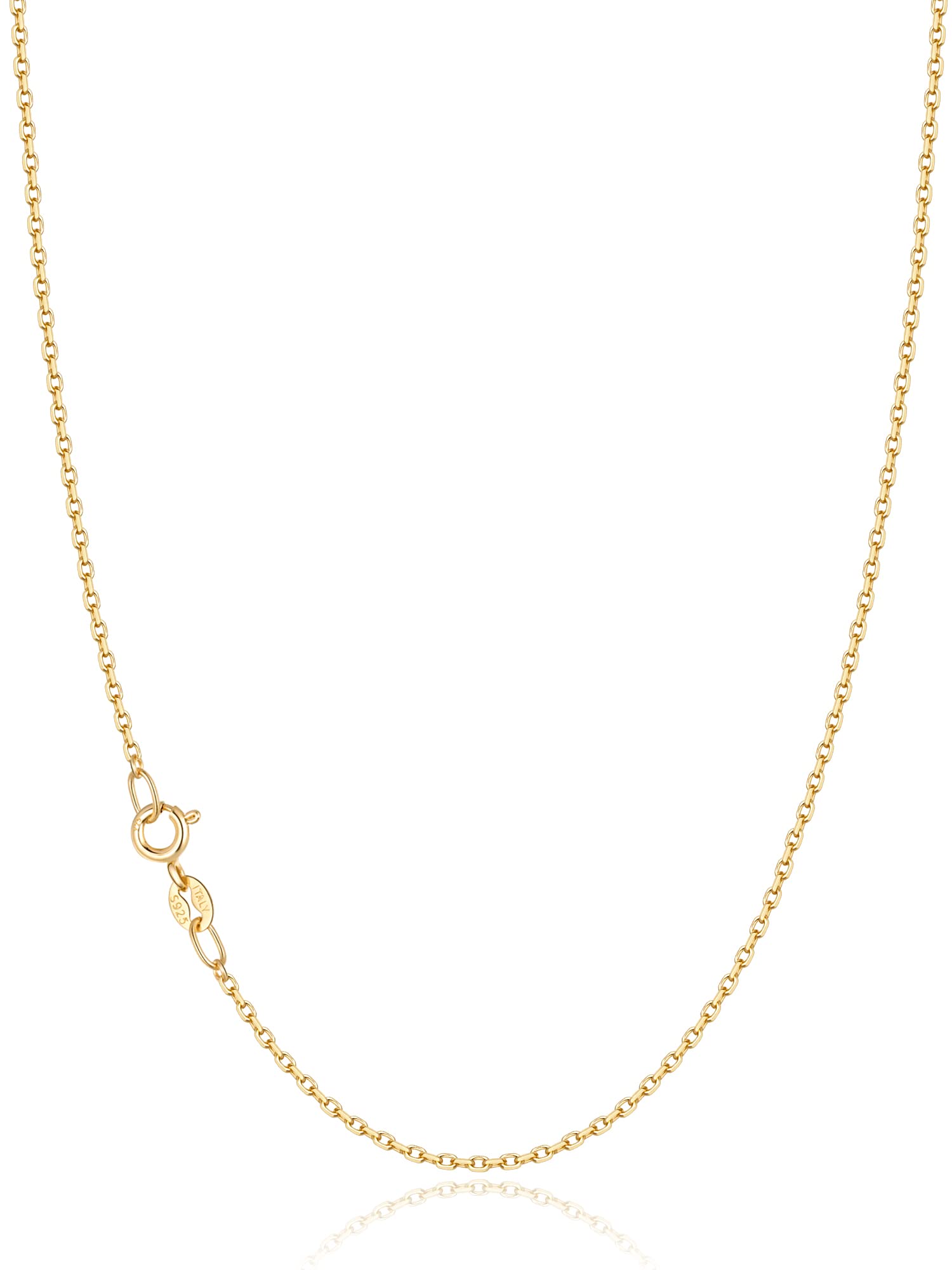 Jewlpire 18k Over Gold Chain Necklace for Women, 1.2mm Cable Chain Gold Chain for Women Sturdy & Shiny Women 's Chain Necklaces,