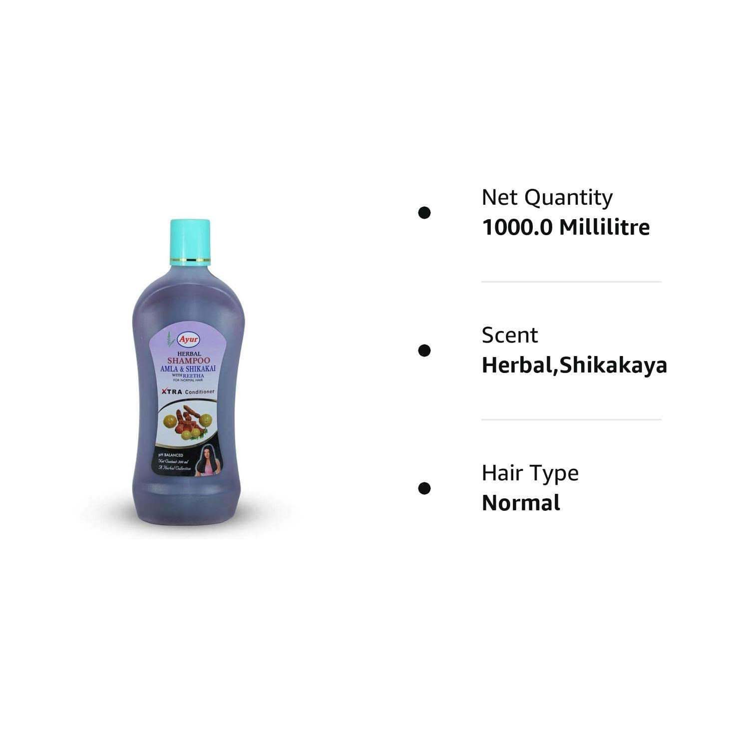 Amla and Shikkai With Reetha Shampoo 1000 Milliliter - Ayur