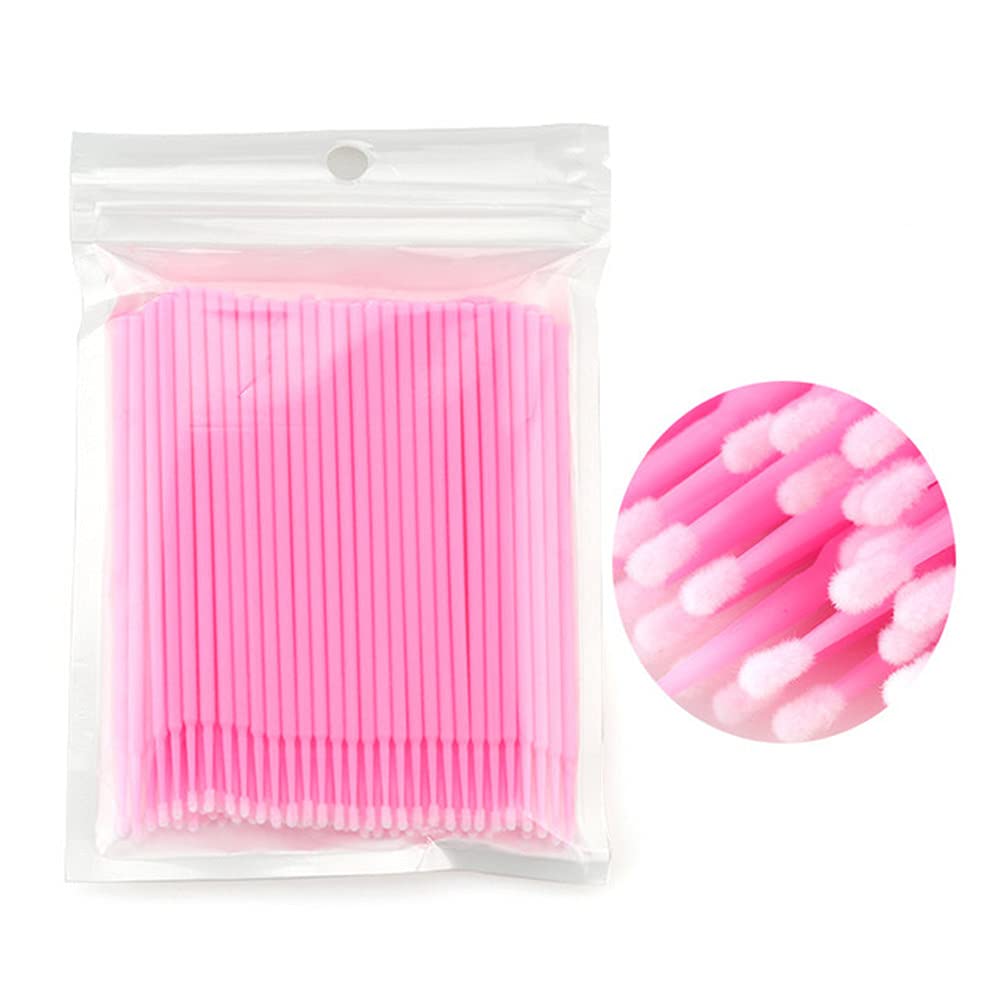 400 PCS Micro Applicator Brushes Disposable Eyelash Extension Microswab Mascara Wands Brush For Lash Remover Brush Tools Pink, F