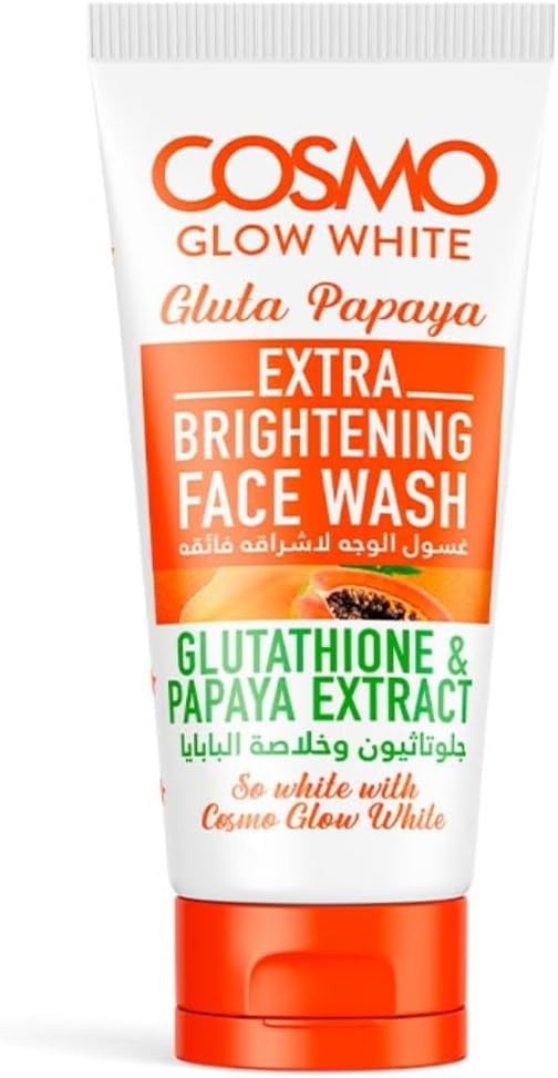 Cosmo Glow White Extra Brightening Face Wash 125Ml, For Men & Women, Glutathione, Vitamin C & Papaya Extract, Helps To Nourish Y