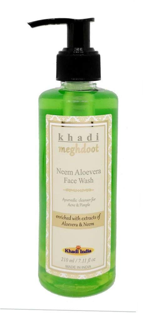Khadi Meghdoot Neem Aloe Vera Face Wash For Acne Oil Control And Glowing Skin Herbal Face Cleanser For Men & Women Deep Cleansin