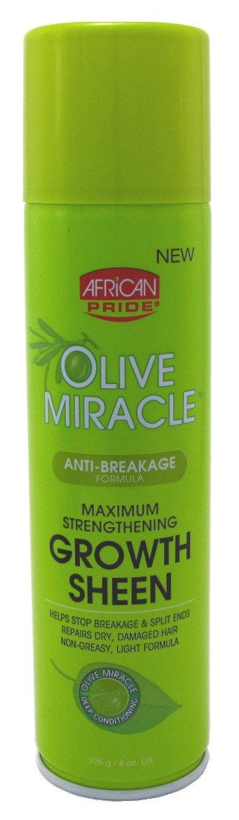 African Pride Olive Miracle Growth Sheen Spray, 8 Ounce