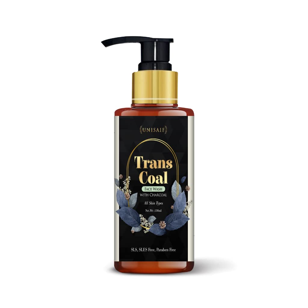 Unisaif Transcoal Charcoal Face Wash - Natural Charcoal Face Wash Men & Women | Acne Prevention Exfoliating Face Wash | Oil Cont