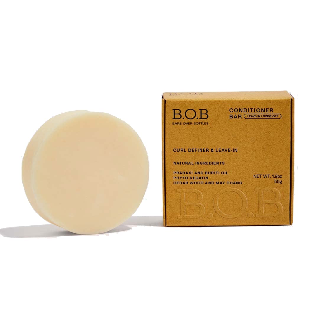 B.O.B BARS OVER BOTTLES Solid Intense Conditioner Bar | For Curly Hair | Two in One May Be Applied as Leave-in| Hair Care, Ideal
