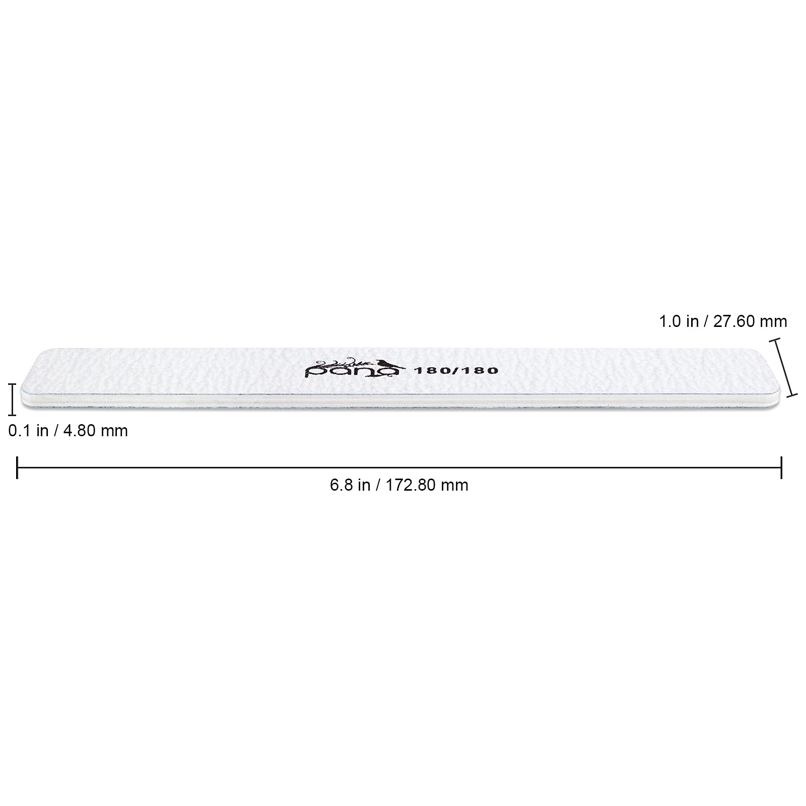 10Pcs Jumbo Size Pana Professional Double Sided Nail Files - Zebra, 180/180 Grit - Emery Board Nail Buffering File Manicure Pedi