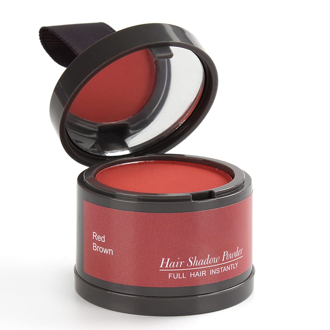 Hairline Powder(Red-Brown Bright) Hair Root Dye, Instantly Hair Color Shadow Cover Gray Hair Root, Hair Touch-Up, Thin Hair Powd