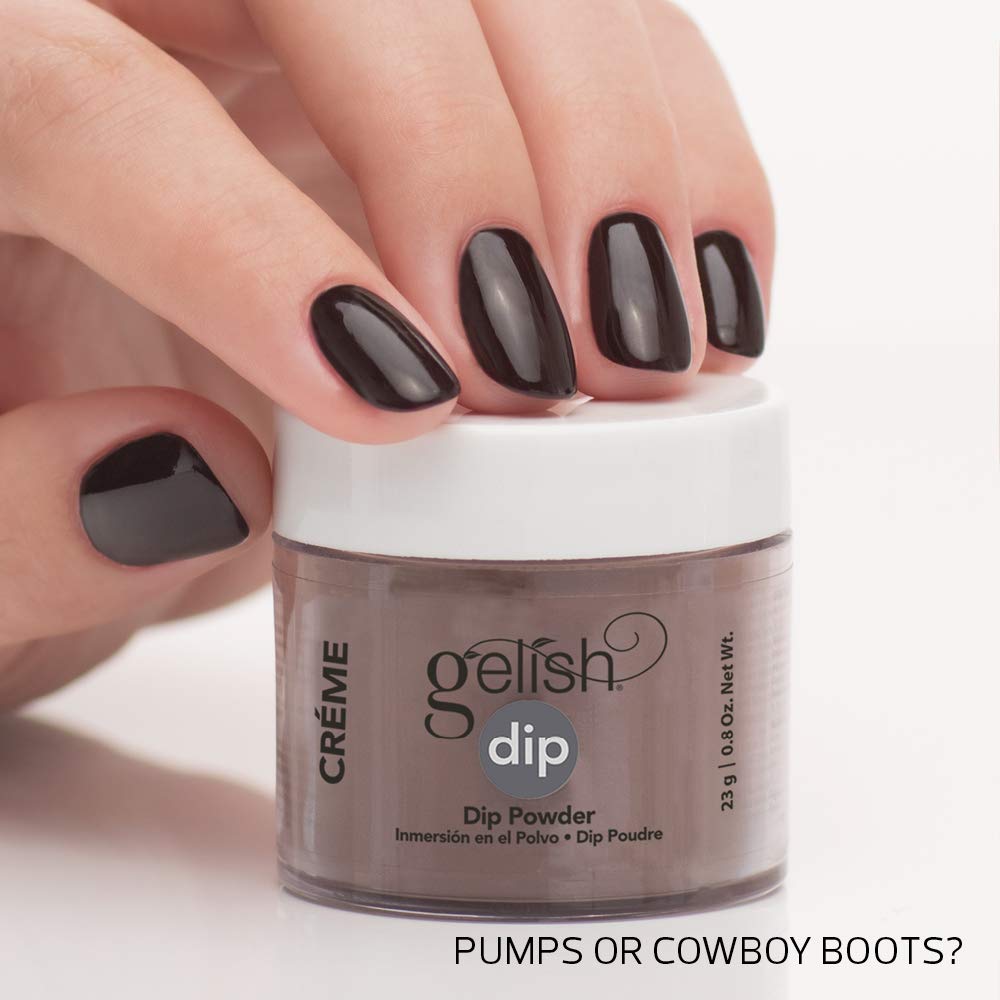 Gelish Powder Dip Collection (Pumps Or Cowboy Boots?) Brown Nail Dip Powder, Brown Nail Powder, Dip Powder Colors, 8 Ounce