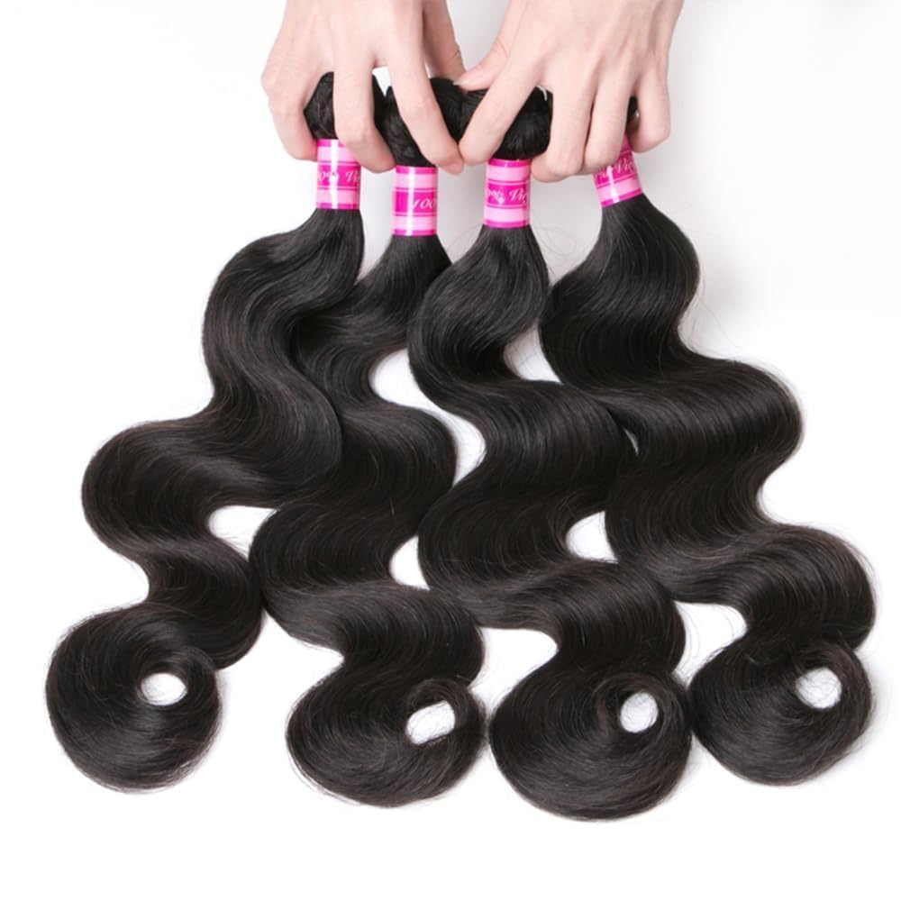 Human Hair Bundles Body Wave 4 Bundles 14 16 18 20 Inch 12A Human Hair For Black Women 100% Unprocessed Brazilian Virgin Hair Bu