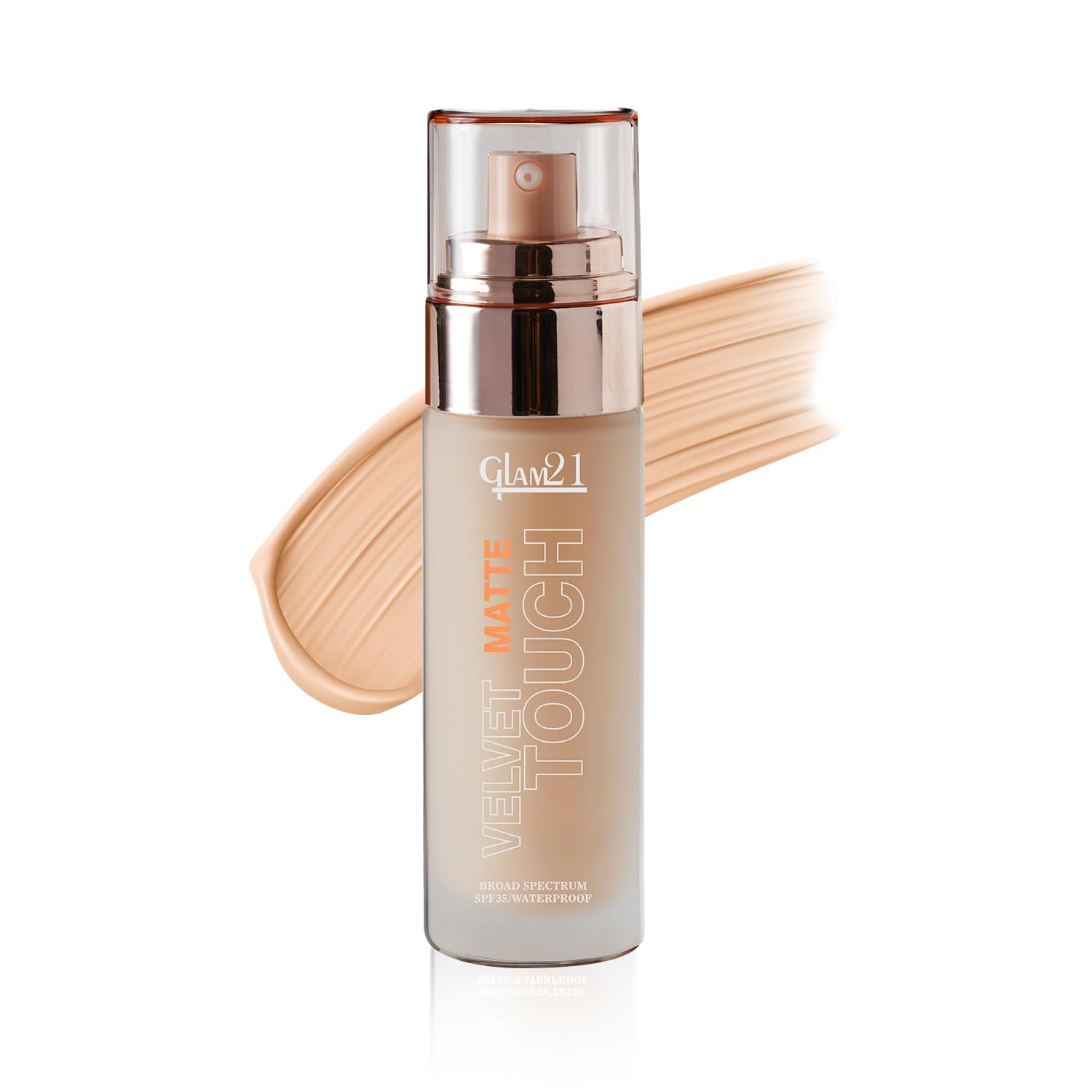 Glam 21 Velvet Touch Oil Control Silk Foundation|Waterproof, High Coverage|Spf 35 Long Lasting|Sand Beige50Gm, All