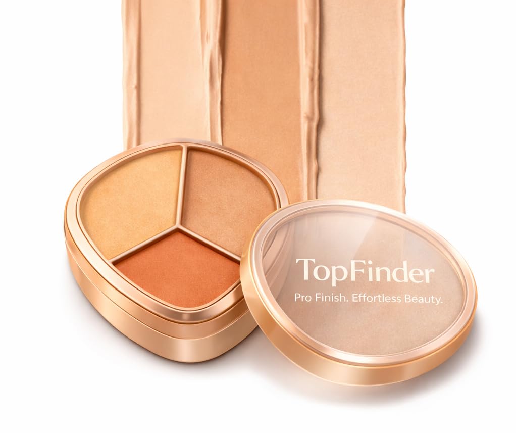 Topfinder 3In1 Long Lasting Face Concealer Foundation Set, Lightweight, Makeup Fixer Gel, Creamy, Hydrates, Smooth, Moisturizer 