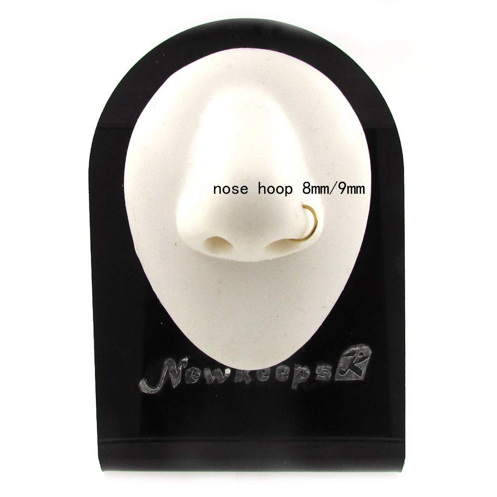 NewkeepsR 3PCS-1.0mm Gold Anodised Hinged Clicker Nose Hoop Rings, 18 Gauge 316L Steel Seamless Segment Sleeper Earrings Piercin