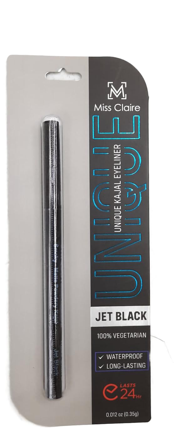 Miss Claire Unique Kajal Eyeliner SmockyMatte Powdery Kajal Jet Black