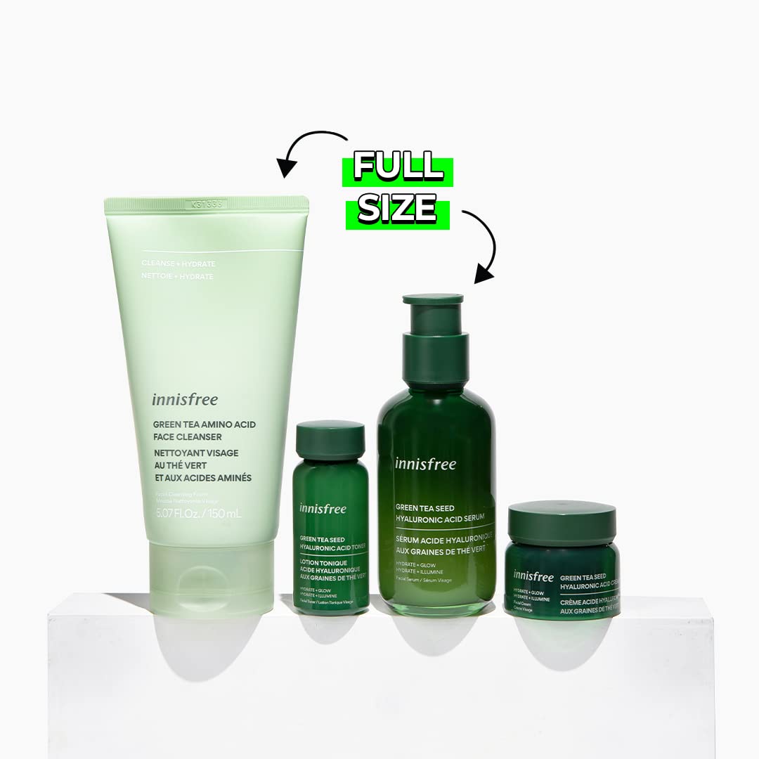 Innisfree Hydration Heroes Green Tea Skincare Routine Set: Hydrate & Glow With Antioxidants & Amino Acids