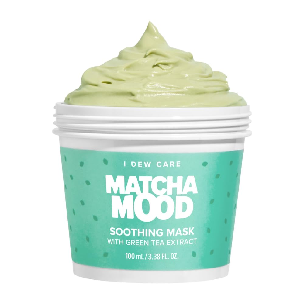 I Dew Care Wash-Off Mask - Matcha Mood | Korean Facial Soothing Green Tea Skincare for Dry and Sensitized Skin, Korean Face Mask
