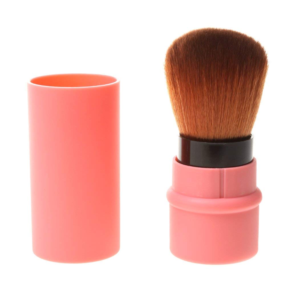 Gugzy Retractable Pro Beauty Kabuki Makeup Cosmetic Face Powder Foundation Blush Brush (Pink)