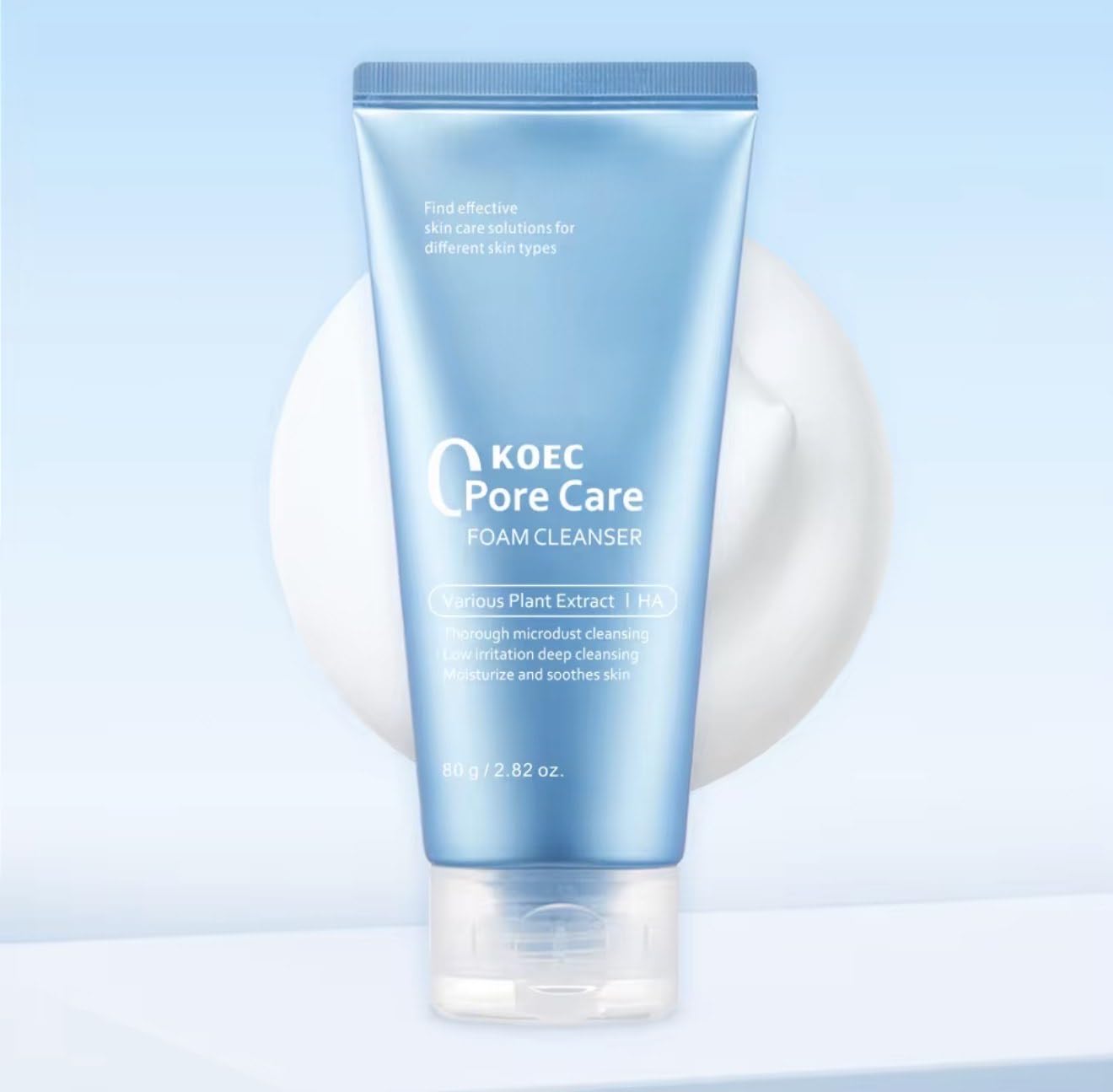 BEAUTIVANA KOEC Pore Care Foam Cleanser with Plant Extracts & Hyaluronic Acid  Deep Cleansing Face Wash, Sebum Control & Moistu