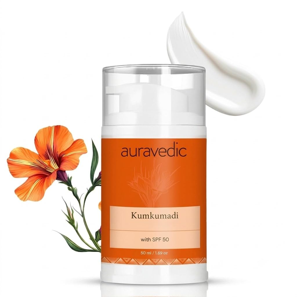 Auravedic Kumkumadi Face Serum Sunscreen |1.76 Oz (50g)
