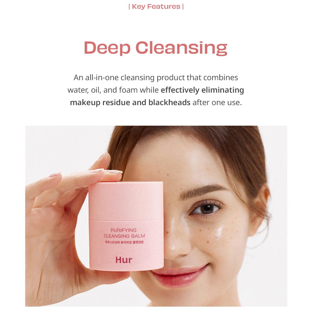 House of Hur Purifying Cleansing Balm, Sherbet-Type Formulation, Practical Grinder Type - effectively eliminating makeup residue