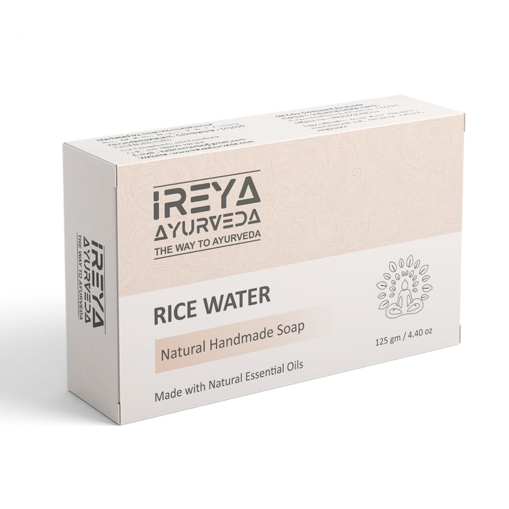 Ireya Ayurveda Rice Water Rosemary & Coconut Handmade Soap | Rice Water, Coconut Oil, Rosemary Oil, Natural, Vegan, Moisturizing