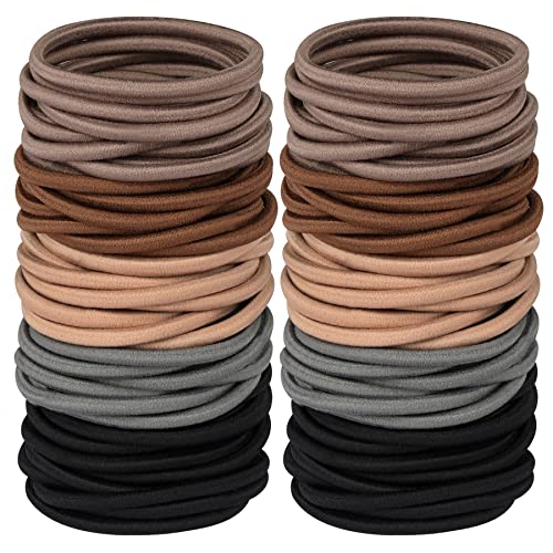 Multy-Colored Hair Ties for Thick Hair, 120 PCS Large Hair Elastics, No Damage Ponytail Holders for Women, Men and Girls