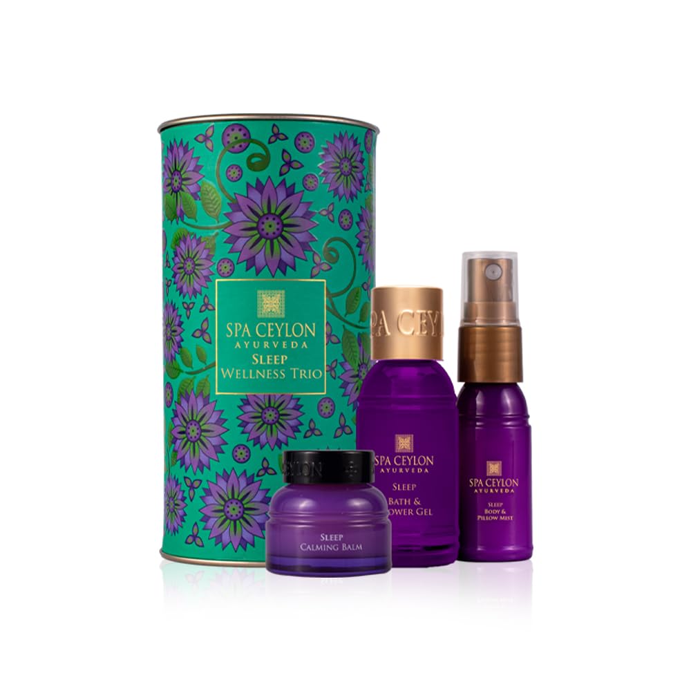 SPA CEYLON Sleep Wellness Trio Set | Restful Spa Essentials for Nourished Skin | Natural Ingredients | Ayurvedic | Body Gifts Se
