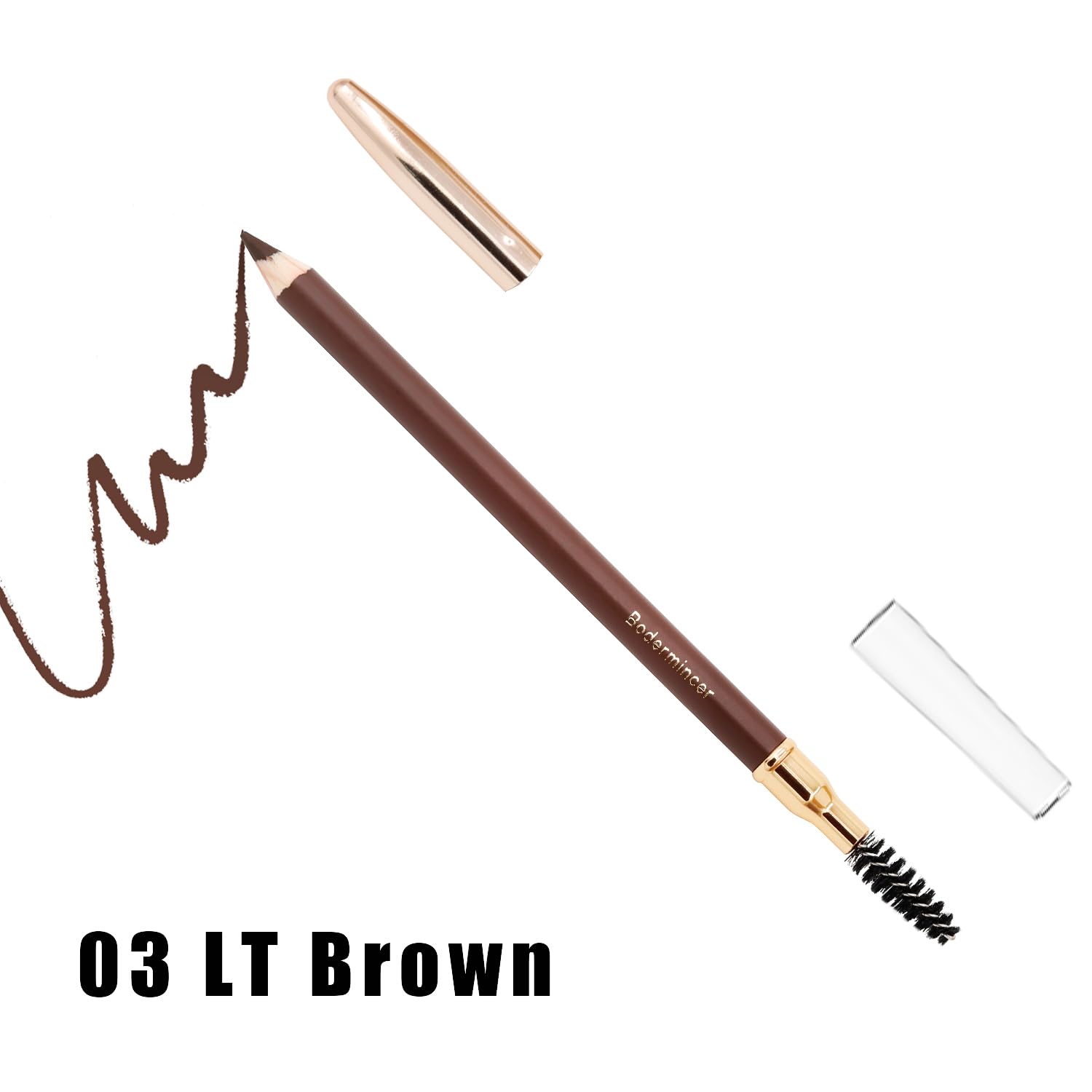 Bodermincer Eyebrow Pencil Longlasting Waterproof Durable Automaric Liner Eyebrow 5 Colors To Choose (5Pcs, 3# Light Brown)