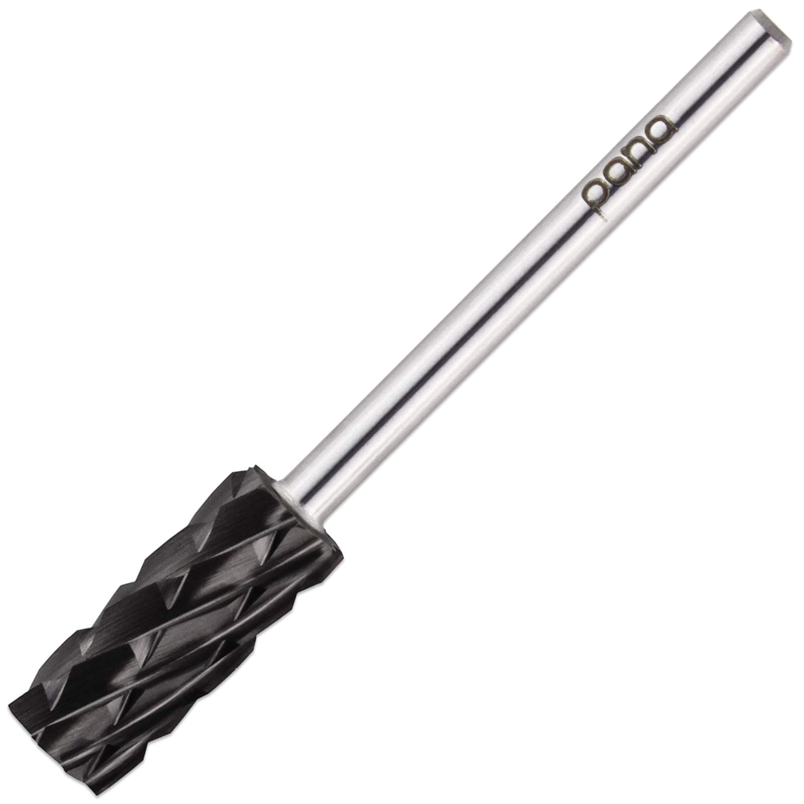 PANA Flat Top Small Barrel 332 Shank Size - Fast remove Acrylic or Hard gel - (DLc Black, 5X coarse grit) - Nail Drill Bit for M