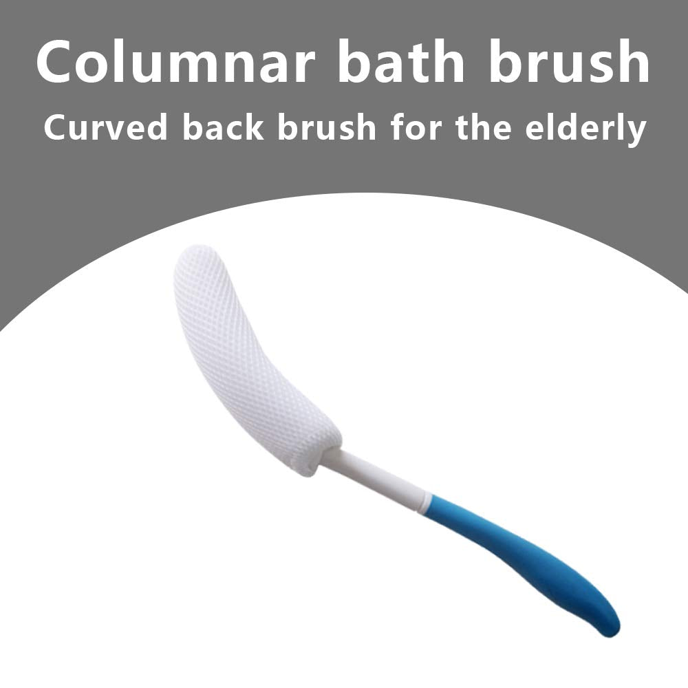Magideal Vinyl Quote Me Long Anti-Slip Curve Handled Bath Body Brush, Easy Reach For Seniors, Suitable For Elderly/Pregnant Aid