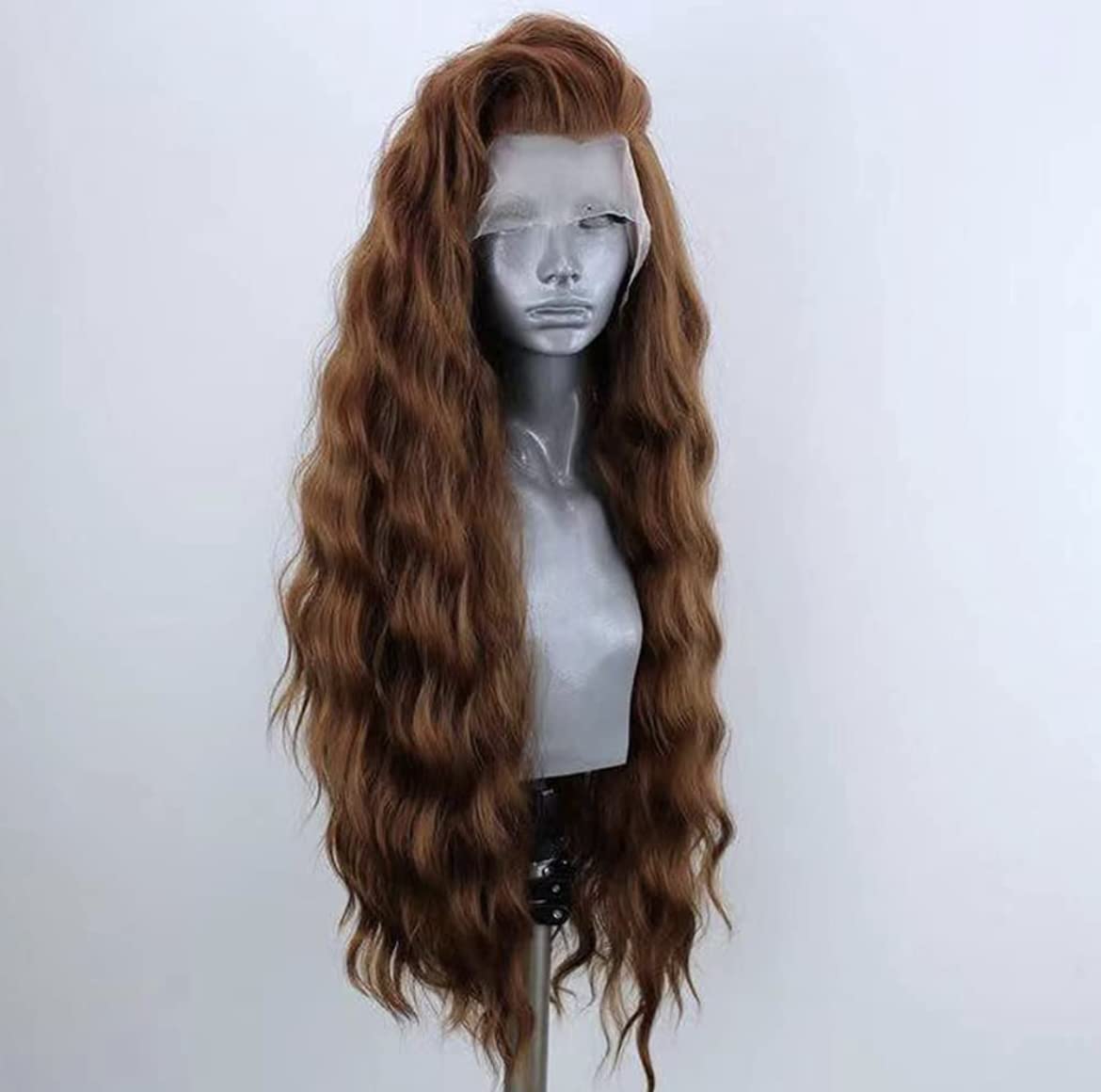 Wxhwcx Long Lace Wig Synthetic Lace Front Wigs For Black Women Free Part Wavy Hair Wigs Brown High Temperature Fiber Cosplay Wig