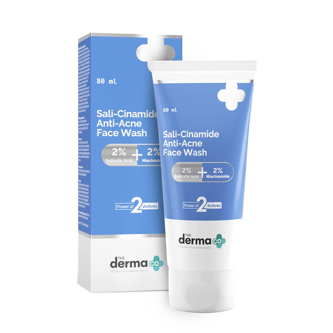 The Derma Co Sali-Cinamide Anti-Acne Face Wash | with 2% Salicylic Acid & 2% Niacinamide | Helps Reduce Acne & Acne Marks | Deep