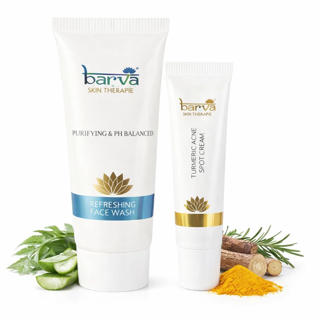 Barva Neem & Pepperment Face Wash & Turmeric Spot Acne Cream  Combo Pack