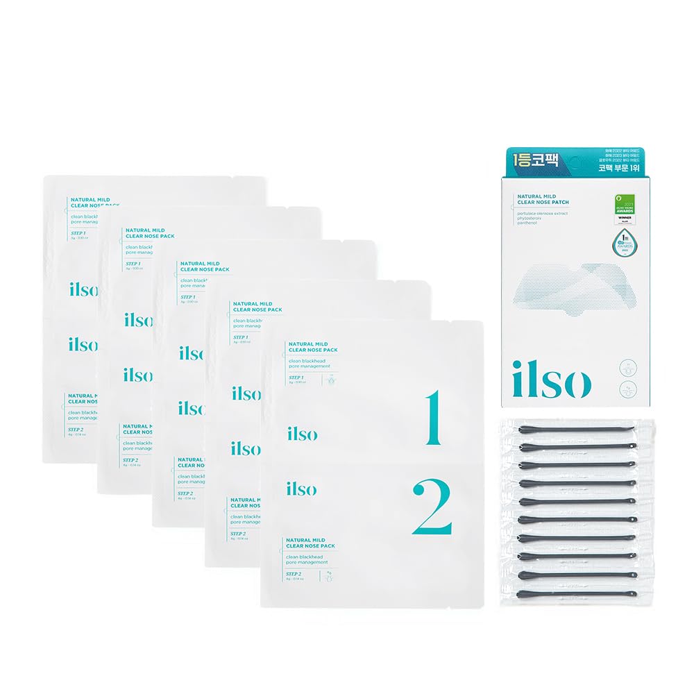 Ilso Natural Mild Clear Nose Patch/Blackhead Remover For Nose/Targets Pores & Pimples/Facial Skin Care/Dermatologist Approved/Ko