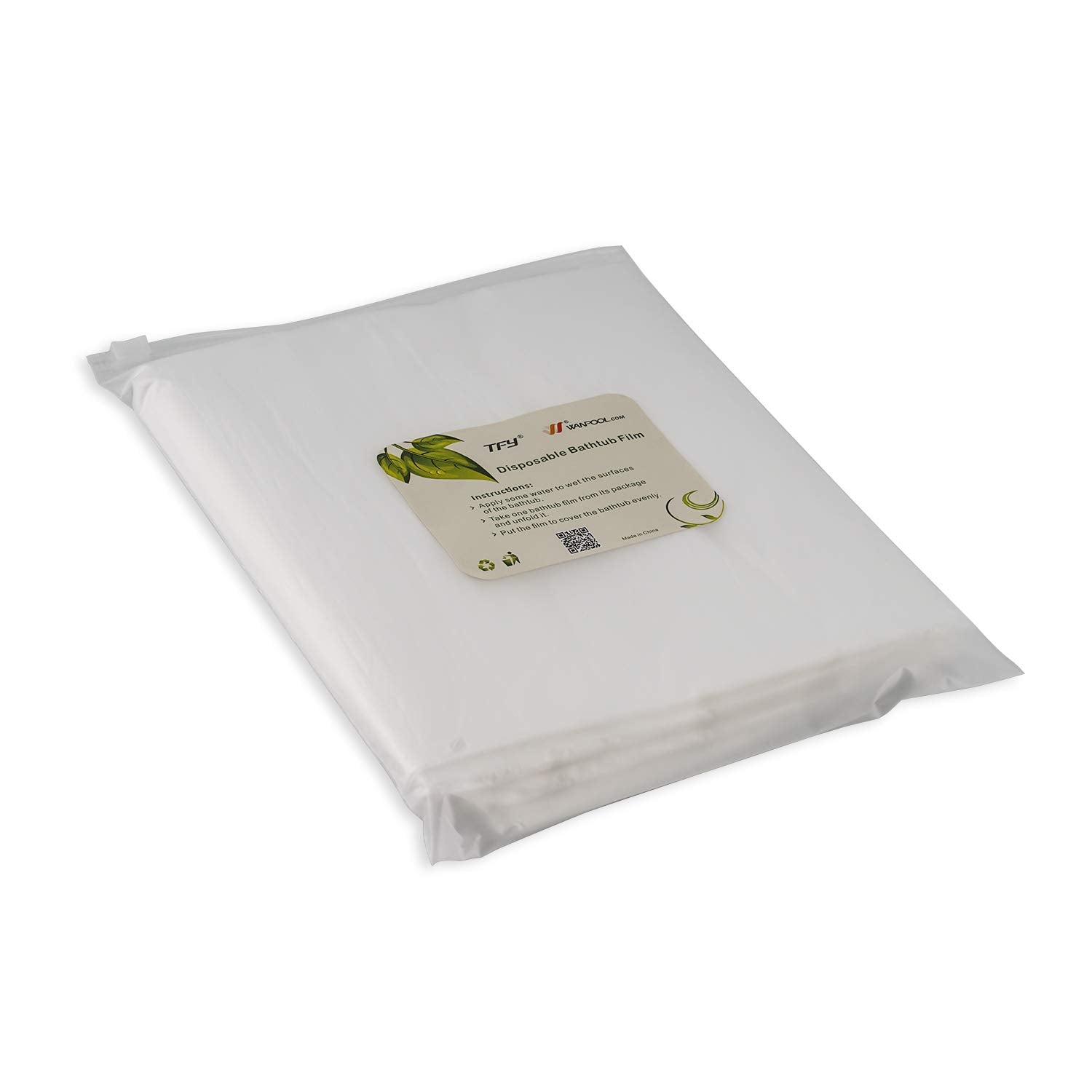 Tfy Ultra Large Disposable Film Bathtub Bag For Salon, Household And Hotel Bath Tubs (78 Inch X 47 Inch) - 5 Pieces
